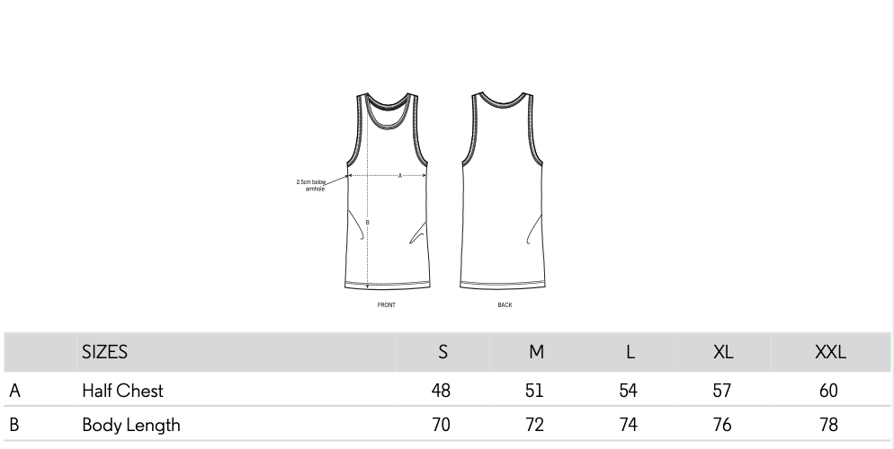 Stanley/Spector Vest Size Guide